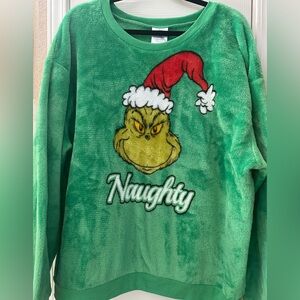Festive Green Grinch Velour Sweatshirt
